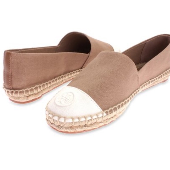 Tory Burch Shoes - Tory Burch color block Camel and Ivory espadrilles